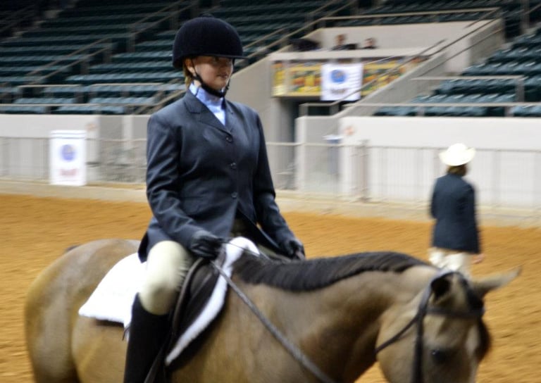 Young riders competing at horse show in Katy Texas